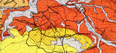 Figura 22. Mapa geológico del suroeste de Pamplona.