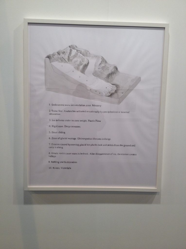 Autora: Alicia Kopf Título: Glacial motion after ice age. 2011-2015 Materiales: Dibujo a tinta sobre papel Dimensiones: 85 x 70 cm